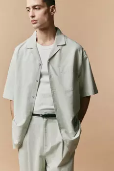 Рубашка льняная с коротким рукавом