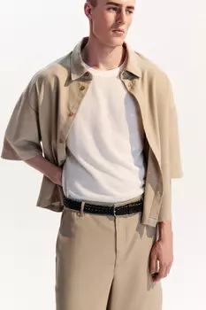 Рубашка льняная с коротким рукавом