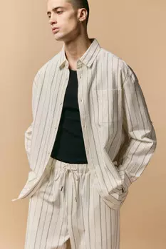 Рубашка льняная в полоску