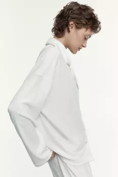 Рубашка oversize домашняя из бархатной ткани