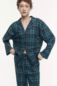 Рубашка oversize домашняя в клетку