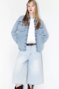 Рубашка oversize джинсовая с карманами