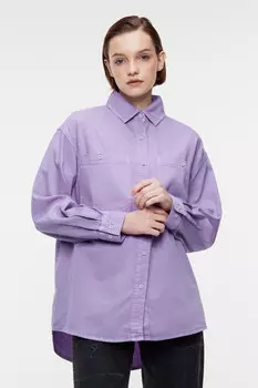 Рубашка oversize джинсовая с нагрудными карманами