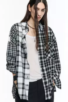 Рубашка oversize фланелевая с разными клетками