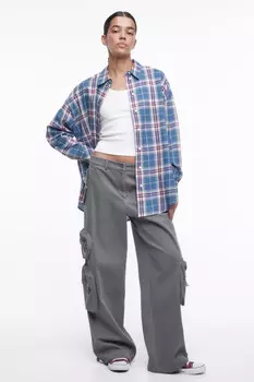 Рубашка oversize фланелевая в клетку