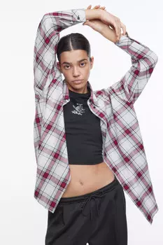 Рубашка oversize фланелевая в клетку