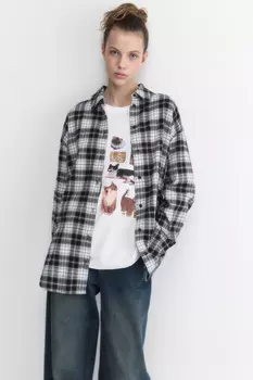 Рубашка oversize фланелевая в клетку