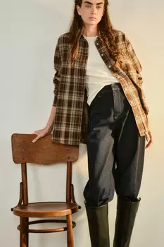Рубашка oversize фланелевая в клетку