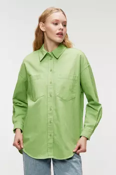Рубашка oversize хлопковая с нагрудными карманами