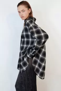 Рубашка oversize хлопковая в клетку