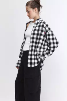 Рубашка oversize хлопковая в клетку