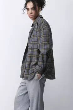 Рубашка oversize хлопковая в клетку