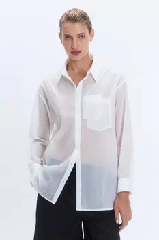 Рубашка oversize из полупрозрачной ткани