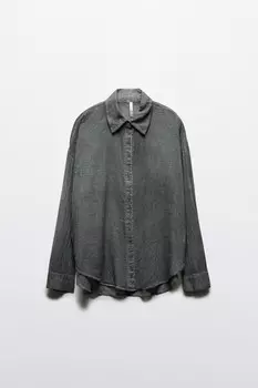 Рубашка oversize из жатого хлопка
