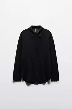 Рубашка oversize из жатого хлопка