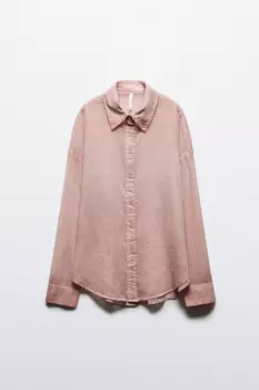 Рубашка oversize из жатого хлопка