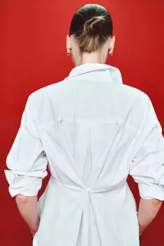 Рубашка oversize с драпировками