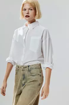 Рубашка oversize с карманом