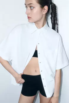 Рубашка oversize с короткими рукавами