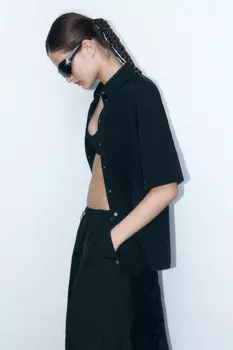 Рубашка oversize с короткими рукавами