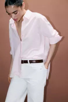 Рубашка oversize с укороченными рукавами