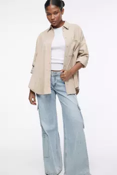 Рубашка oversize вельветовая с карманом