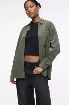 Рубашка oversize вельветовая с карманом