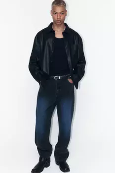 Рубашка-овершот из искусственной кожи