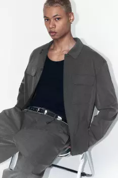 Рубашка-овершот плотная с карманами