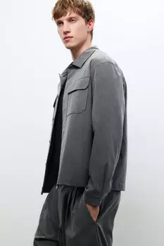 Рубашка-овершот с накладными карманами