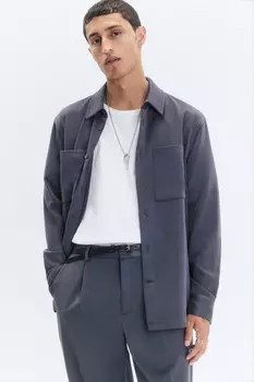 Рубашка-овершот утепленная с нагрудными карманами