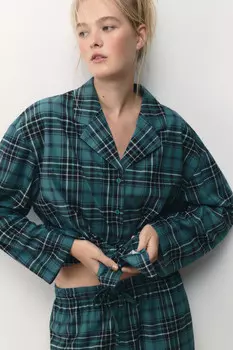 Рубашка пижамная с принтом в клетку
