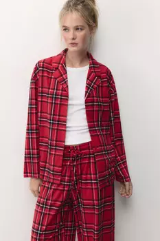 Рубашка пижамная с принтом в клетку