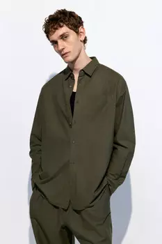 Рубашка прямая из льняной ткани