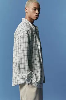 Рубашка прямая с принтом в клетку