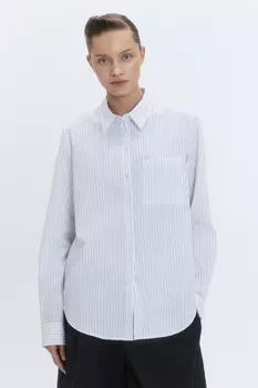 Рубашка regular fit прямая в полоску