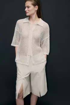 Рубашка-сетка ажурная с короткими рукавами