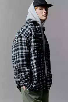 Рубашка теплая с принтом в клетку