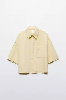 Рубашка укороченная из вискозы со льном