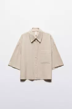 Рубашка укороченная из вискозы со льном