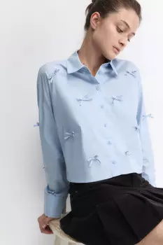 Рубашка укороченная с бантиками