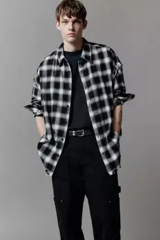 Рубашка в клетку с открытыми срезами