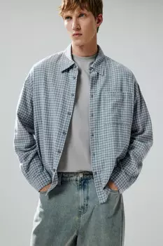 Рубашка в клетку с открытыми срезами