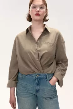 Рубашка в полоску с карманом