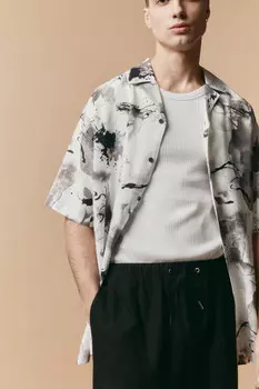 Рубашка вискозная с принтом