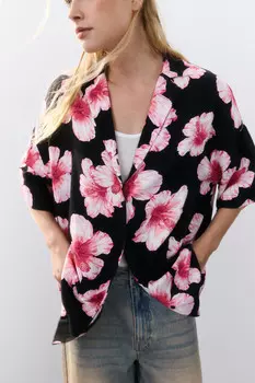 Рубашка вискозная с принтом