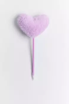 Ручка шариковая с пушистым сердцем