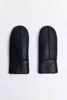 Рукавицы из натуральной кожи с мехом