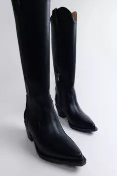 Сапоги-казаки высокие с острым носком