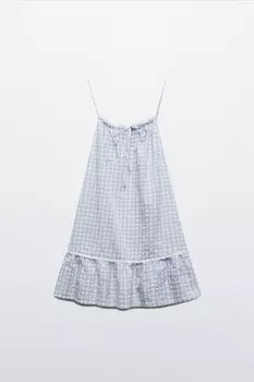 Сарафан мини хлопковый в клетку
